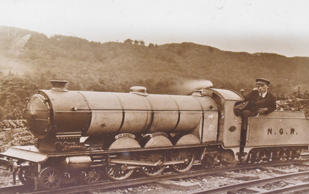 *Local Interest - A sepia tone photographic print of the Sir Aubrey Brocklebank narrow gauge