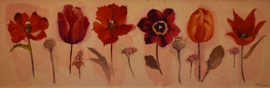 Adelene Fletcher (20th Century, British), contemporary colour print, 'Elation', a floral composition
