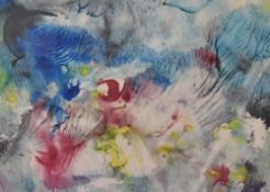 Martha Offner (20th Century, British), watercolour, 'Tropicana', a vibrant abstract study, signed to