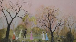 After Helen Bradley (1900-1979), two colour prints, 'All On An April Evening' & 'Evening On The