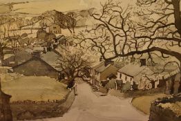 *Local Interest - S.R. Holloway ARIBA ARWA (20th Century), a watercolour, 'Downham Village',