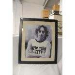 A John Lennon framed 'NYC ' classic iconic print - Beatles interest - measuring 58cm x 67cm