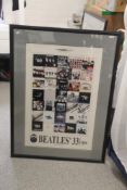 A large framed Beatles print measuring 85cm x 114 cm ' Expressions ' nice album artwork print with