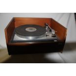 A Goldring Lenco turntable set into a case - the GZ 72 is highly regarded and high end and with some