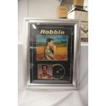 A signed Robbie Williams framed print - 62cm by 48cm - viewing recommended