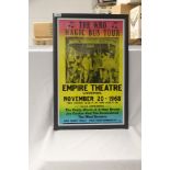 A 59cm by 39cm framed Who repro gig print
