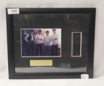 A framed Beatles ' film cell ' print 29cm x 24cm