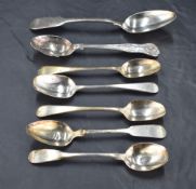 A group of mixed silver spoons, various dates, design and makers, gross weight 164grams