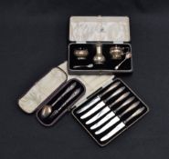 A cased set of six George V silver handled tea knives, Sheffield 1931, maker Charles James Allen,