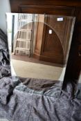 A vintage '3D' style wall mirror with copper effect oval over clear mirror, approx. 75 x 50cm