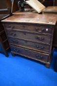 A 19th Century mahogany chest of four long drawers on bracket feet, nice proportion, approx. Width