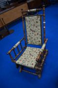 A 19th Century stained frame American rocking chair