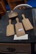 A small selection of antique treen butter pats/scotch hands etc, originally bought from clearance