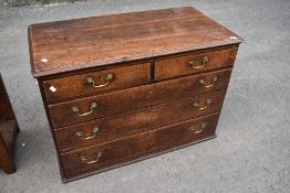 A 19th Century oak chest of two over three drawers