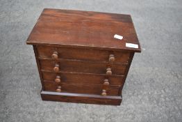 A 19th Century stained pine specimen chest, approx dimensions 33 x 29 x 21cm