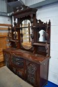 A 19th Century mahogany mirror back sideboard