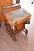 A Victorian walnut and mahogany davenport desk, width approx. 53cm
