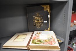 A beautifully illustrated late 19th/ early 20th century carte de visite photo album and a family