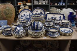 A large collection of Booths 'Real Old Willow', including plates, bowls, breakfast cups and saucers,