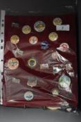 A Collection of vintage holiday destination/local interest badges, to include Middleton Tower (