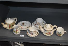 A selection of vintage ceramics, including nursery rhyme jug and dolls teapot, etc.