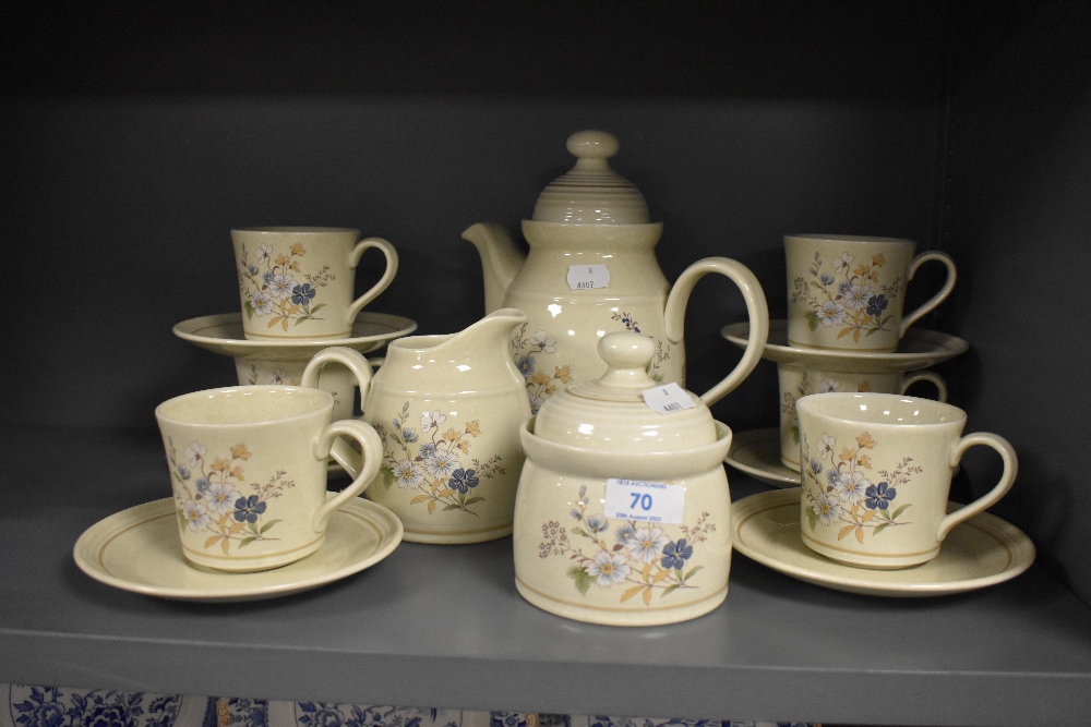 A selection of Royal Doulton 'Fairford' table ware, including cups and saucers, jug and sugar
