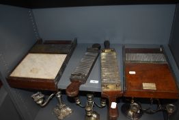 A collection of antique pill making apparatus, for the rolling of pharmaceutical/ apothecary/