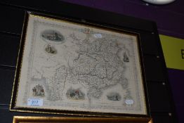 After James Baylis Allen (1803-1876) 19th century engraved and hand coloured map of China & Burma,
