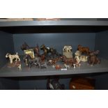 A mixed lot of vintage and antique items of dog related interest, including terrier and spaniel cast