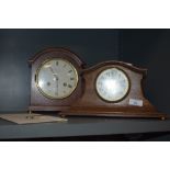 A mahogany mantel clock, marked Comitti, London to face, sold with a vintage mahogany mantel clock