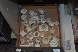 A collection of crested ware, approx. 33 pieces , including Shelley trinket saucer for Coventry