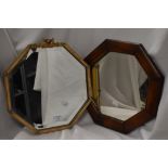 A 1930s/40s Barbola mirror of octagonal form sold with another having wooden frame.