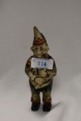 A 19th Century cast metal and painted penny bank, modelled as a clown