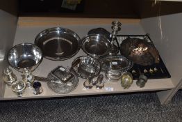 A selection of flatware, boxed spoons, salt and pepper, candlestick etc to be included.