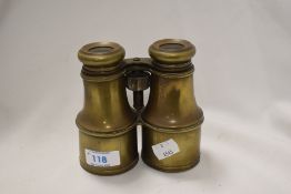 A set of 19th Century brass cased filed glasses/ binoculars , no visible makers mark