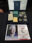 A collection of Coins and Medallions including 15 modern Commonwealth 60th Wedding Anniversary Crown