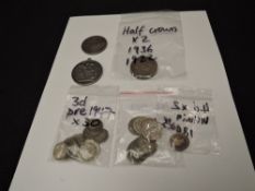 A small amount of GB pre 1947 Silver Coins, Queen Victoria 1841 & 1855 Four Pence, Threepences,