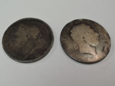 Two GB Silver Crowns, George III 1820 & George IIII 1821