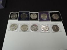 A collection of Ten British Crowns, Victoria 1845 Young Head, 1889 & 1893, George V 1935, George