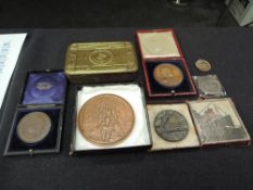 A collection of Medallions including GB Lusitania Replica German Medal in (af) box, Edward VII