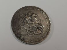 A George III 1818 Silver Crown, LIX on edge