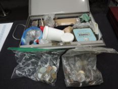 A large collection of GB and World Coins in box, hundreds of coins including modern and old GB, some