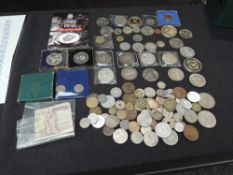A collection of mainly GB Coins including Silver Half Crown 1894, Silver Crowns 1889 x3, 1890 x2,
