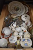 A small selection of decorative cabinet plates, a Wade water lily candle holder, a Wedgwood 'Ice