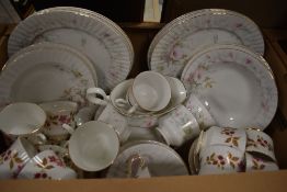 A Royal Stafford part dinner service in a pretty pink floral theme (32 pieces approx), and a similar