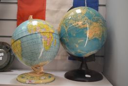 Two mid-late 20th Century globes