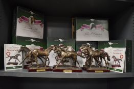 An assorted group of boxed Atlas Editions 'The Sport of Kings' resin racehorse statuettes, to
