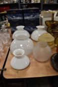 An assorted group of Victorian and other glass light shades, to include a mid-20th Century frosted