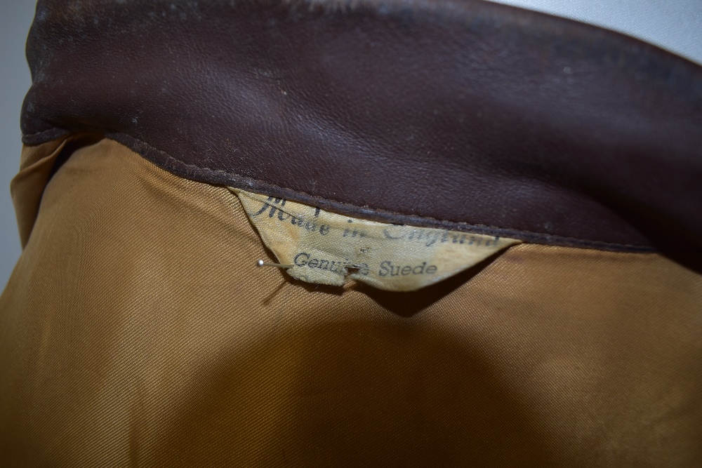 A 1960s/70s unisex suede jacket, having fitted waist and leather collar. - Image 5 of 5
