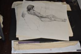 20th Century, mixed media, An assorted collection of life studies of the female form, together